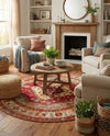 Patio Heritage Collection Area Rug -  Arbor Round Red Green Blue  lifestyle 79