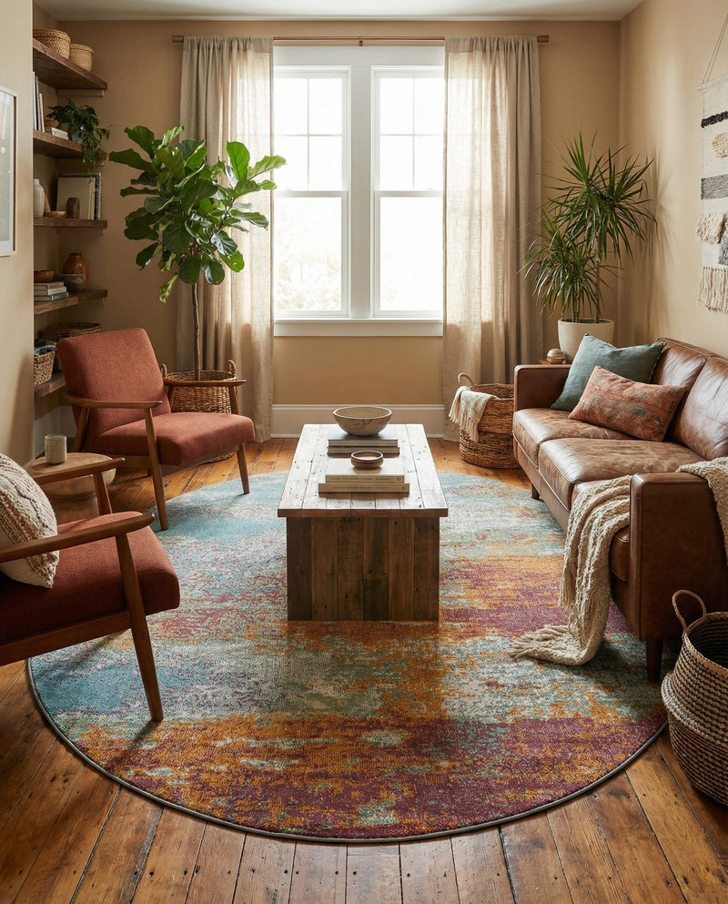 Arcadia Rugs Collection Area Rug -  Avalon Oval Multi  lifestyle 75
