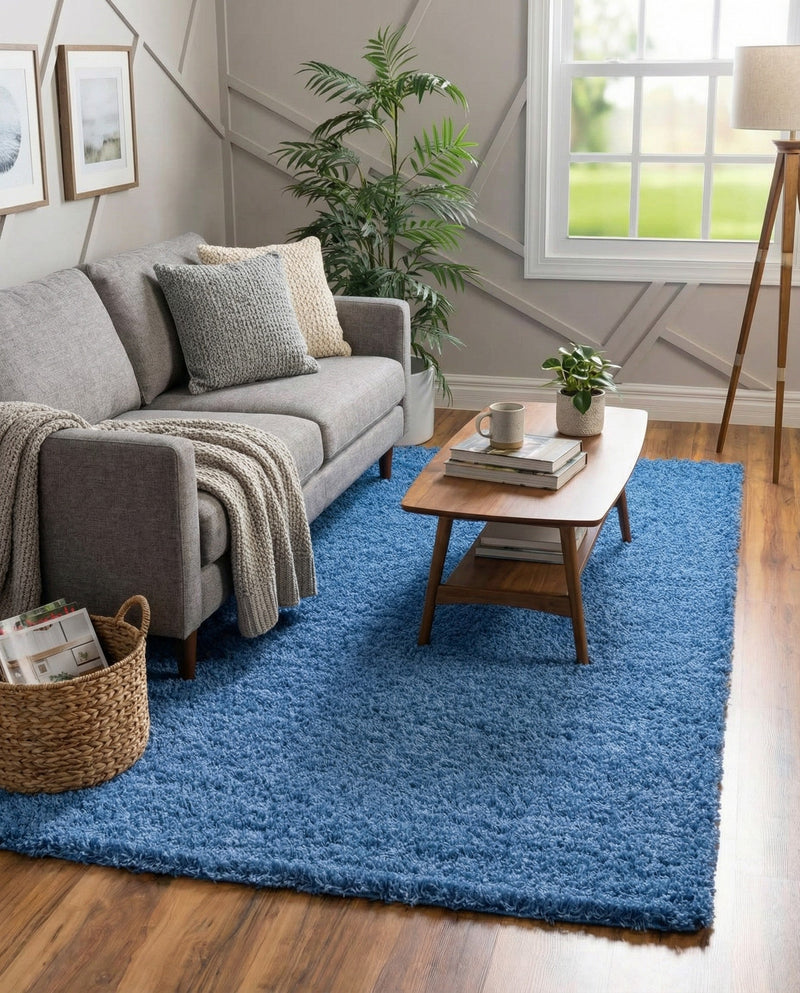 Plush Oasis Collection Area Rug - Serenity (Periwinkle Blue) Rectangle Periwinkle Blue  lifestyle 13
