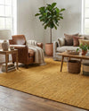 Woven Seaside Jute Collection Area Rug - Savannah (Yellow) Rectangle Yellow  lifestyle 7