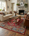 Patio Heritage Collection Area Rug -  Terrace Rectangle Antique Red  lifestyle 21