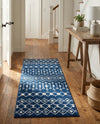 Mediterranean Lattice Collection Area Rug - Santorini (Navy Blue) Runner Navy Blue  lifestyle 53