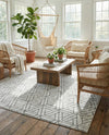 Garden Maze Retreat Collection Area Rug -  Topiarytrail Rectangle White  lifestyle 9