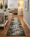 Urban Terrace Collection Area Rug -  Midtown Runner Black and White  lifestyle 80