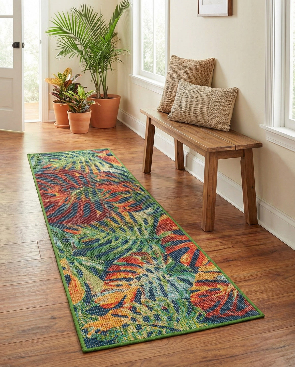 Coastal Terrace Collection Area Rug -  Pier Runner Multi  lifestyle 85