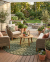 Garden Lattice Charm Collection Area Rug -  Pergola (Green) Round Green  lifestyle 38