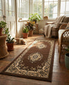 Tabriz Tapestry Collection Area Rug - Azerbaijan (Brown) Runner Brown  lifestyle 41