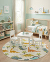 Wonder Tykes Collection Area Rug -  Pastiche Round Ivory  lifestyle 47