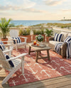 Seaside Haven Rugs Collection Area Rug - Sapphire (Rust Red) Square Rust Red  lifestyle 63