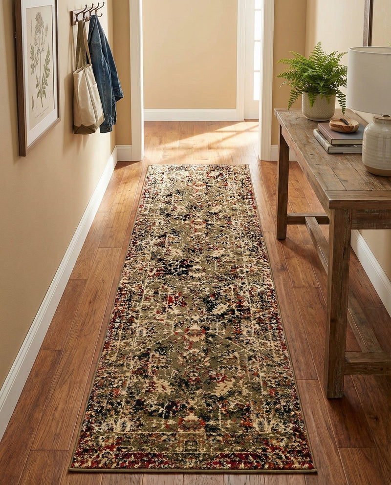 Neptune Elegance Collection Area Rug -  Galatea (Green) Runner Green  lifestyle 63