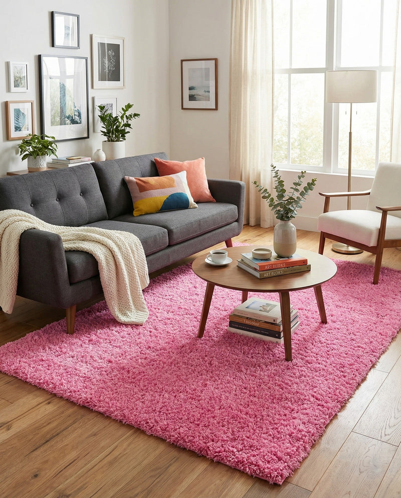 Plush Oasis Collection Area Rug - Serenity (Taffy Pink) Rectangle Taffy Pink  lifestyle 5