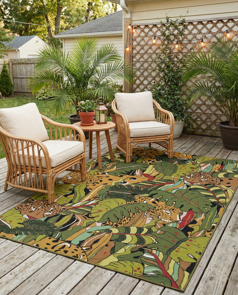 Seaside Blooms Collection Area Rug -  Sorrento Rectangle Green  lifestyle 5