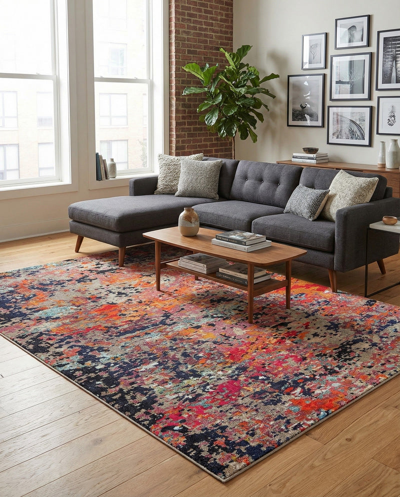 Colorburst Oasis Collection Area Rug -  Prism Rectangle Multi  lifestyle 11