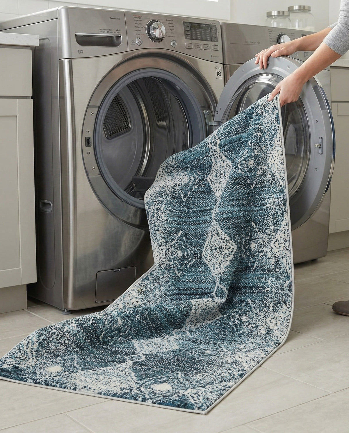 Aegean Elegance Washables Collection Area Rug -  Naxos Runner Navy Blue  lifestyle 85