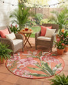 Seaside Blooms Collection Area Rug -  Kyoto Round Coral  lifestyle 54