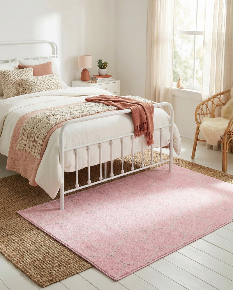 Trellis Mosaic Collection Area Rug - Arborville (Light Pink) Rectangle Light Pink  lifestyle 4