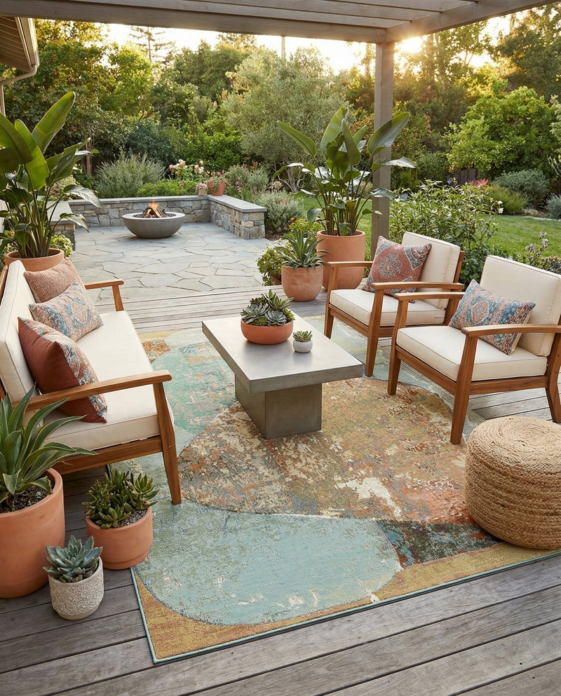 Urban Terrace Collection Area Rug -  Portico Rectangle Multi  lifestyle 13