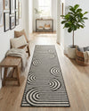 Urban Terrace Collection Area Rug -  Uptown Runner Black and White  lifestyle 72
