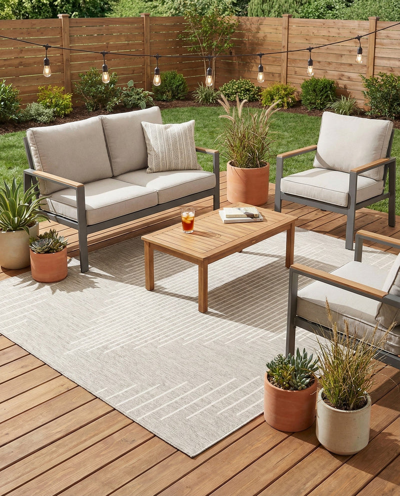 Urban Terrace Collection Area Rug -  Chelsea (Gray) Square Gray  lifestyle 24