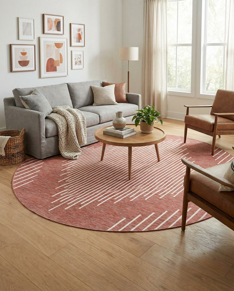Urban Terrace Collection Area Rug -  Chelsea (Rust Red) Round Rust Red  lifestyle 19
