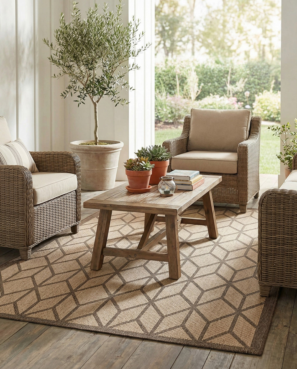 Sahara Sands Collection Area Rug -  Mut Rectangle Natural  lifestyle 9