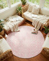 Mediterranean Lattice Collection Area Rug - Santorini (Pink) Round Pink  lifestyle 46