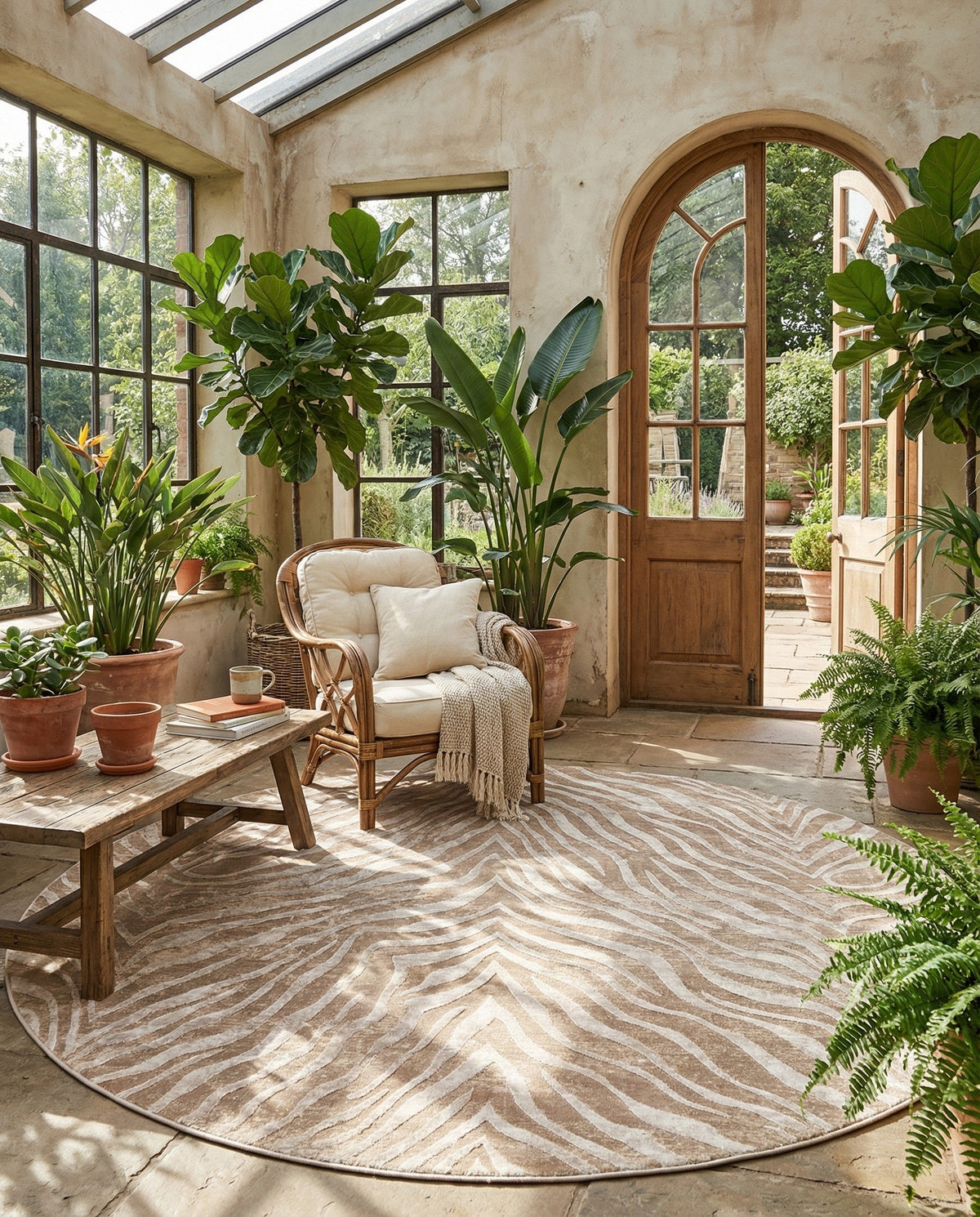 Bloomsbury Elegance Collection Area Rug -  Chelsea Round Ivory Beige  lifestyle 145