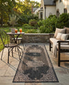 Patio Heritage Collection Area Rug -  Charleston (Charcoal Gray) Runner Charcoal Gray  lifestyle 64