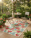 Outdoor Marrakesh Collection Area Rug -  Midelt Rectangle Multi  lifestyle 12