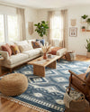 Sahara Chic Collection Area Rug -  Fez Rectangle Blue  lifestyle 35