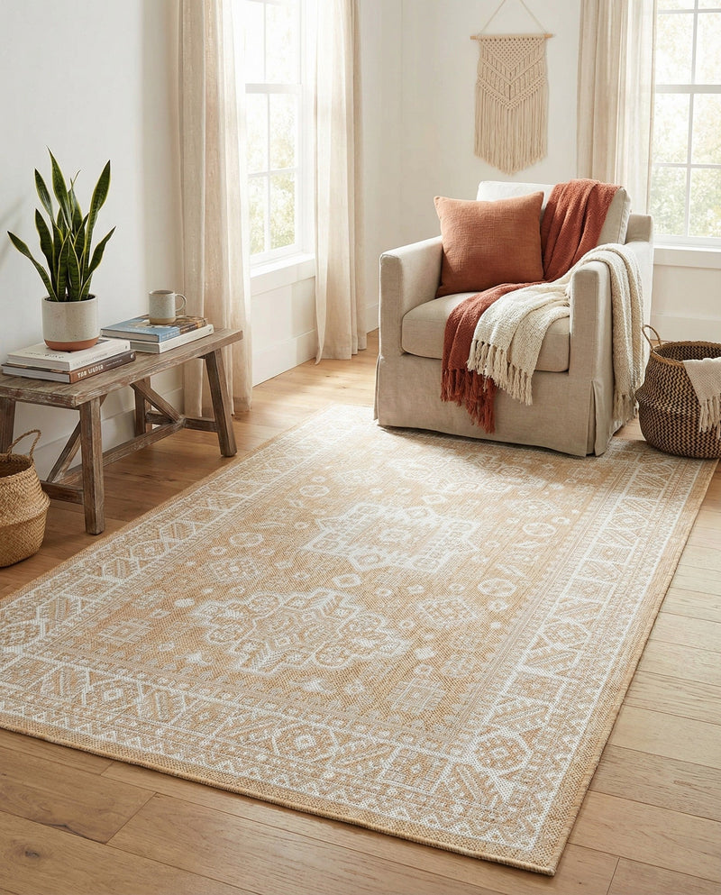 Tribal Terrace Treasures Collection Area Rug -  Incan Isle (Natural) Rectangle Natural  lifestyle 23