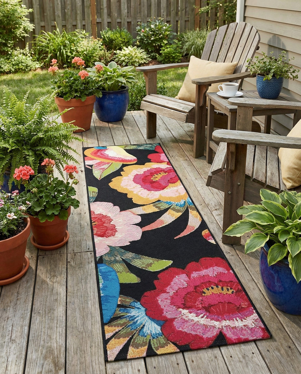 Seaside Blooms Collection Area Rug -  Versailles Runner Multi  lifestyle 93
