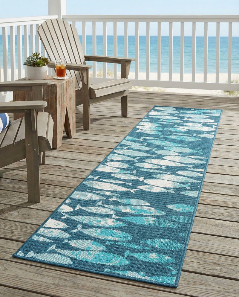 Seaside Haven Rugs Collection Area Rug -  Wavecrest Runner Blue  lifestyle 64
