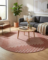 Urban Terrace Collection Area Rug -  Chelsea (Rust Red) Round Rust Red  lifestyle 68