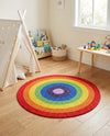 Sunset Isle Wool Braids Collection Area Rug - Paradise Round Multi  lifestyle 38