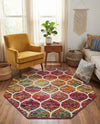 Trellis Mosaic Collection Area Rug -  Pergolatown (Multi) Octagon Multi  lifestyle 42