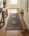 Patio Heritage Collection Area Rug -  Lafayette (Black) Runner Black  lifestyle 70