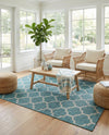 Savannah Pergola Collection Area Rug - Arbor (Teal) Rectangle Teal  lifestyle 29