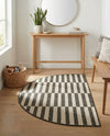 Seaside Stripes Collection Area Rug - Cabana (Charcoal) Hearth Charcoal  lifestyle 65