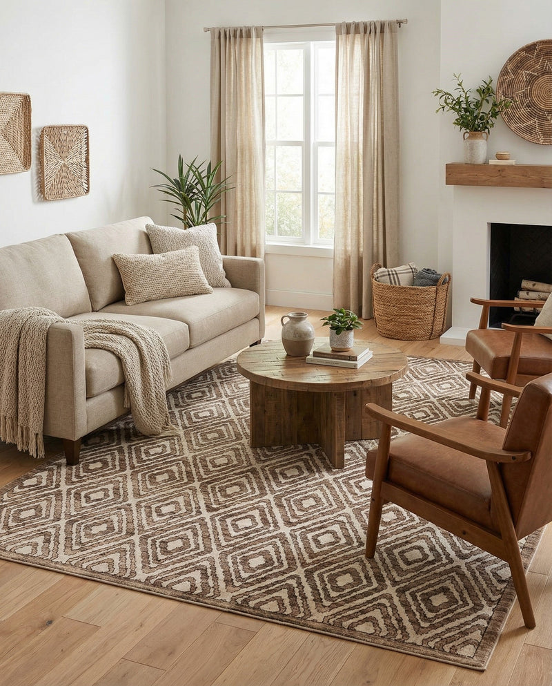 Sanctuary Retreat Collection Area Rug -  Oasis Rectangle Chocolate Brown  lifestyle 31