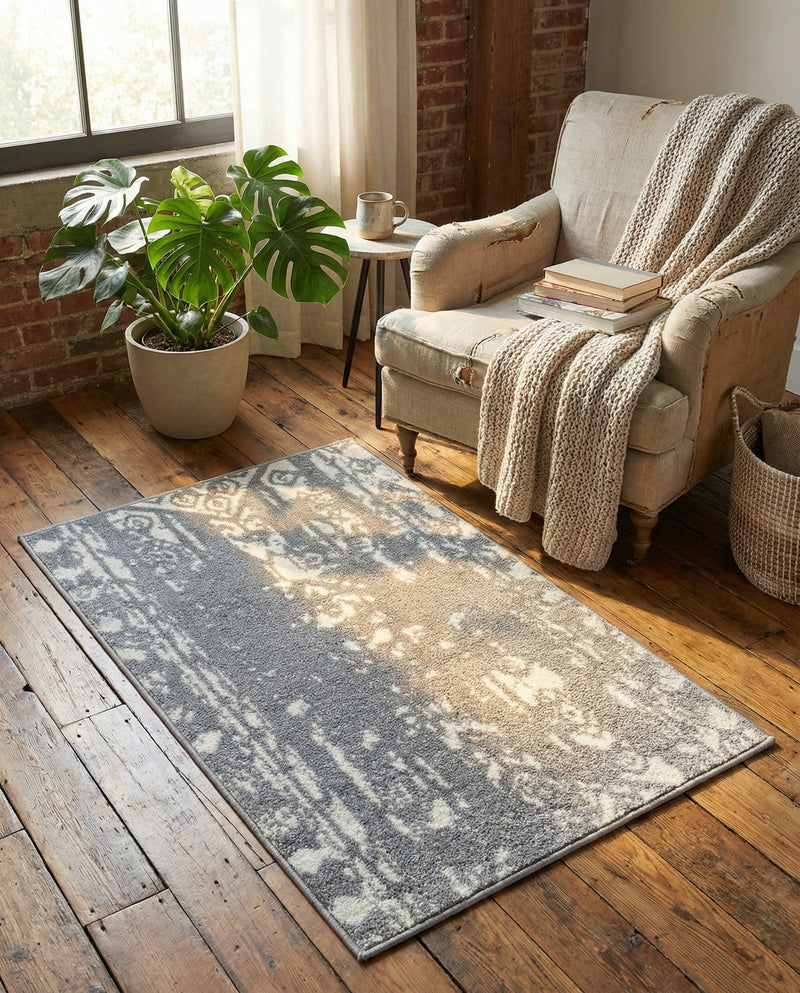Brighton Stripes Collection Area Rug - Sussex (Gray and Ivory) Rectangle Gray and Ivory  lifestyle 4