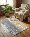 Brighton Stripes Collection Area Rug - Sussex (Ivory and Gray) Rectangle Ivory and Gray  lifestyle 44