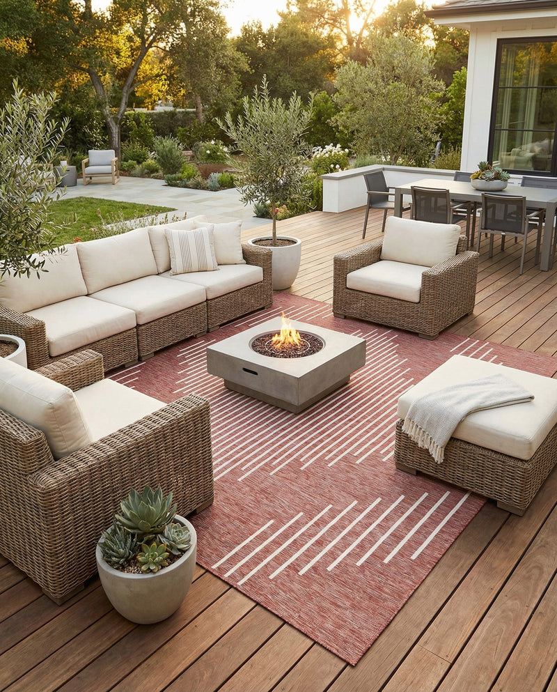 Urban Terrace Collection Area Rug -  Chelsea (Rust Red) Square Rust Red  lifestyle 59