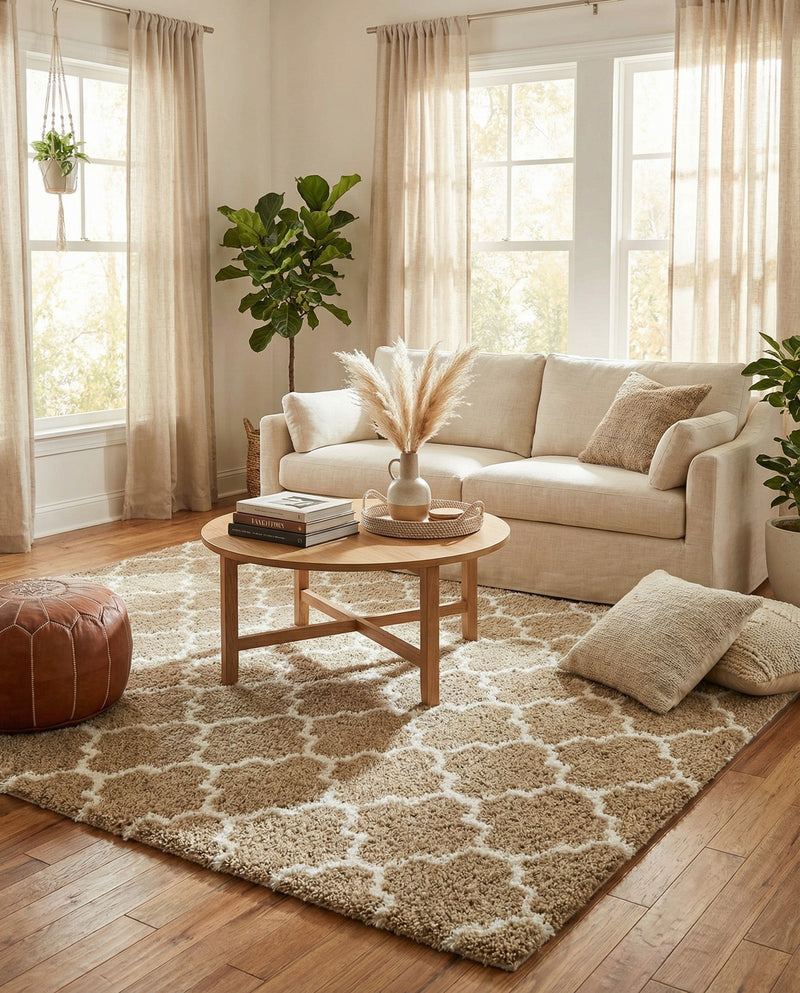 Casablanca Comfort Collection Area Rug -  Atlas Rectangle Taupe  lifestyle 30