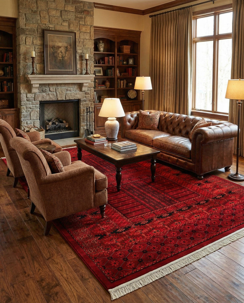 Samarkand Elegance Collection Area Rug -  Ark Rectangle Red  lifestyle 13