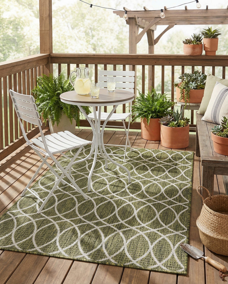 Savannah Pergola Collection Area Rug -  Pavilion (Green) Rectangle Green  lifestyle 5
