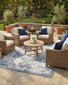 Patio Heritage Collection Area Rug - Santorini Rectangle Navy Blue  lifestyle 34