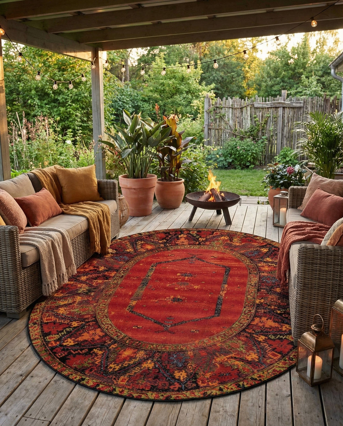 Safari Escape Rugs Collection Area Rug - Serengeti Oval Multi  lifestyle 106