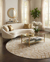 Hollywood Luxe Collection Area Rug - Sunset (White Gold) Round White Gold  lifestyle 45