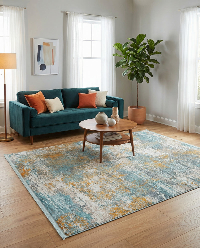 Arcadia Rugs Collection Area Rug -  Nirvana Rectangle Cream Blue  lifestyle 15